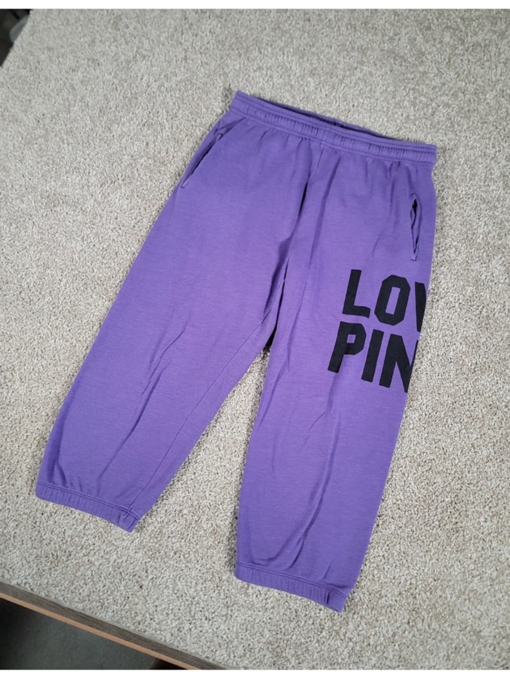 PINK Victoria's Secret Purple LOVE PINK Jogger Sweatpants